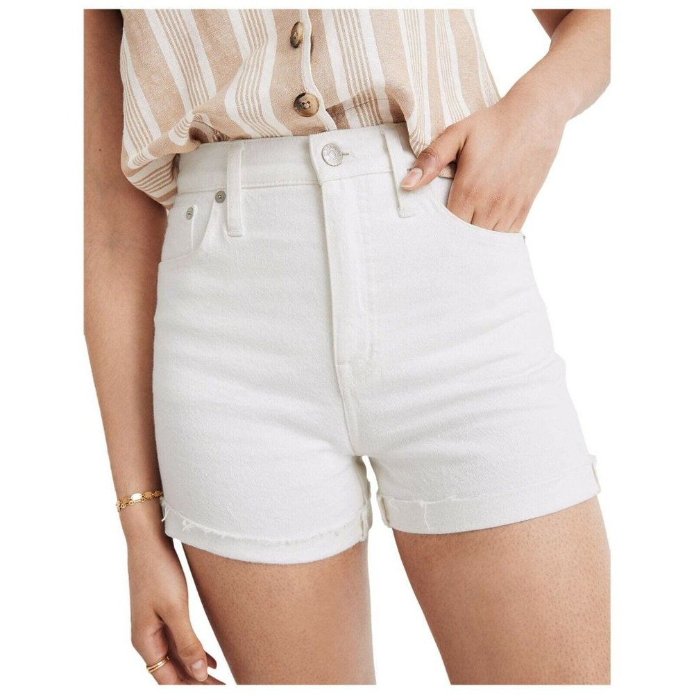 Madewell White High Rise Denim Shorts NWT Size 28